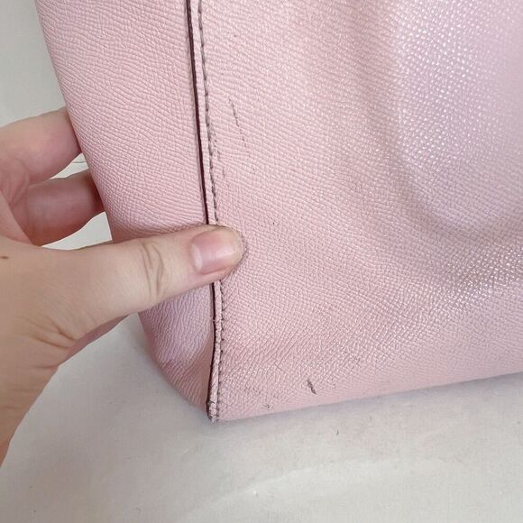 Coach Turnlock Tote In Blossom Light Pink Leather Tote Balletcore Coquette - Picture 6 of 12